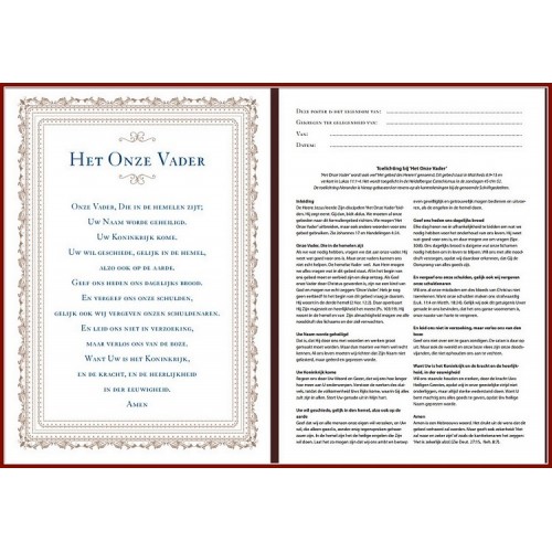 Het Onze Vader (A4) met toelichting